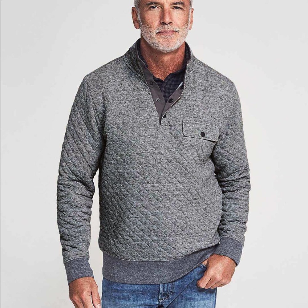 Faherty Green Epic Quilted Fleece Pullover